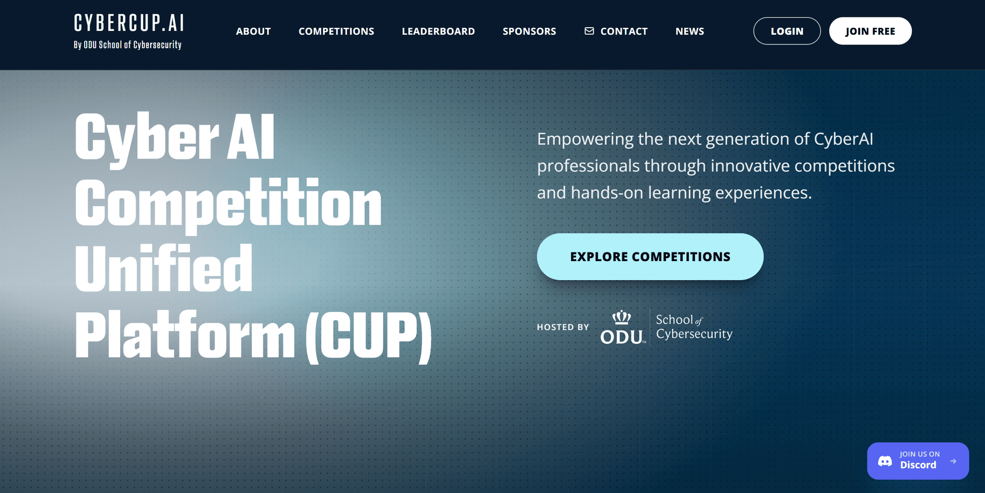 CyberCup.ai — AI-enhanced cybersecurity CTF training platform dashboard