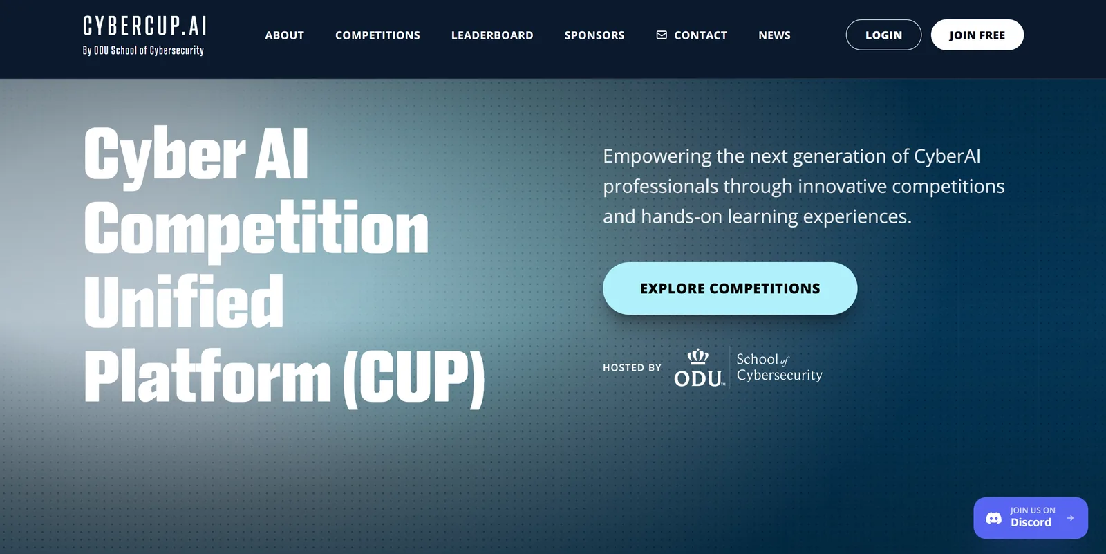 CyberCup.ai: AI-enhanced cybersecurity CTF training platform dashboard